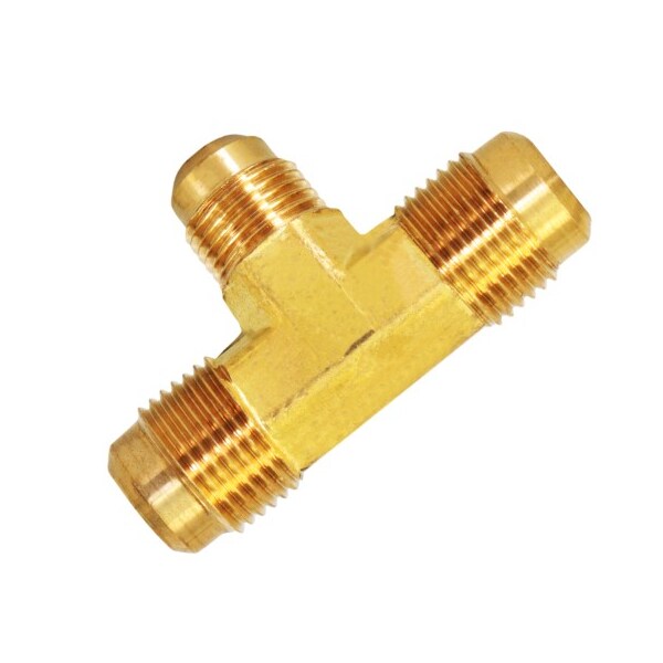 3/8 X 1/4 Flare Reducing Tee Pipe Fitting; Brass